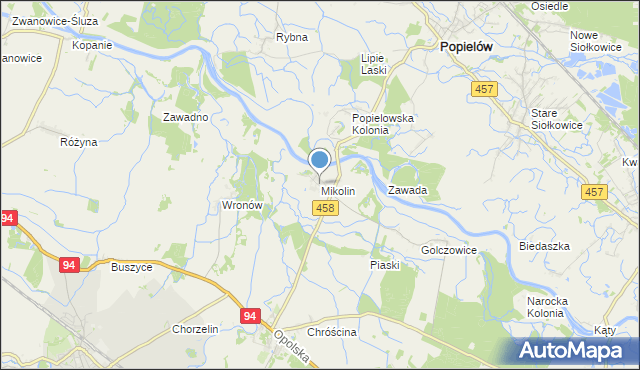 mapa Mikolin, Mikolin na mapie Targeo